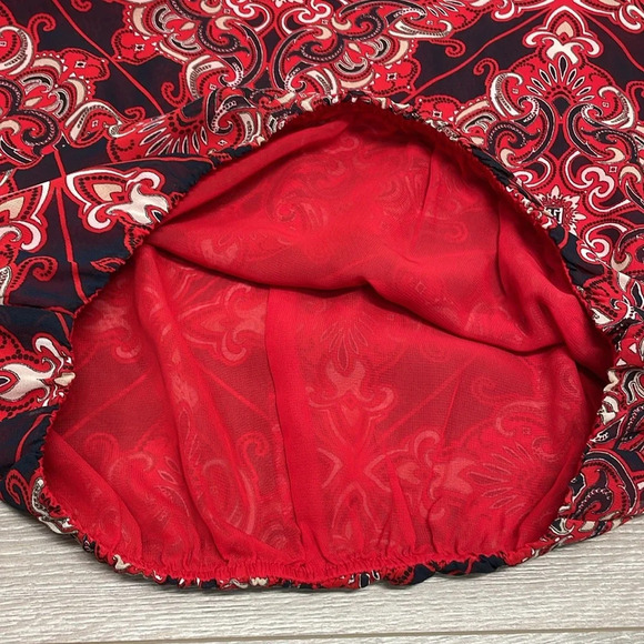 NWT Tommy Hilfiger Long Sleeve Blouse Sky Captain Multi Red Navy XS - Picture 14 of 16